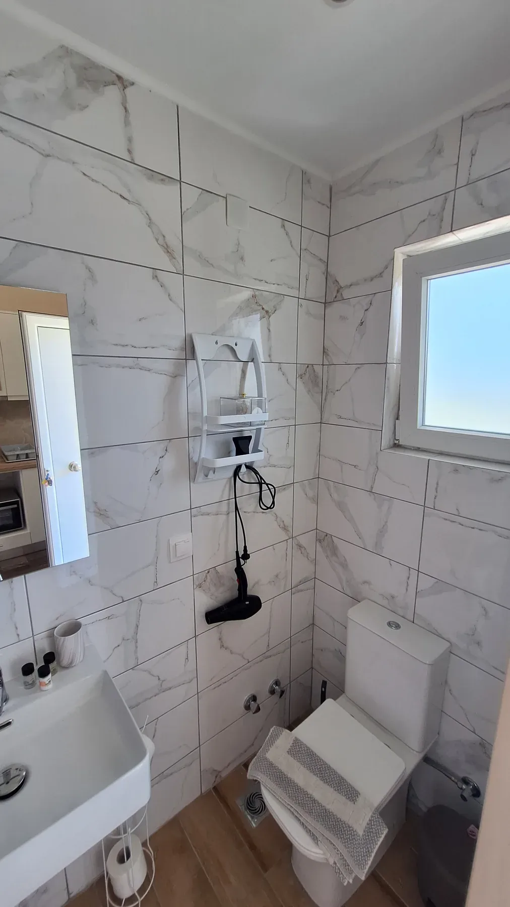 Private bathroom in Apartment 3 at Antzela Apartments