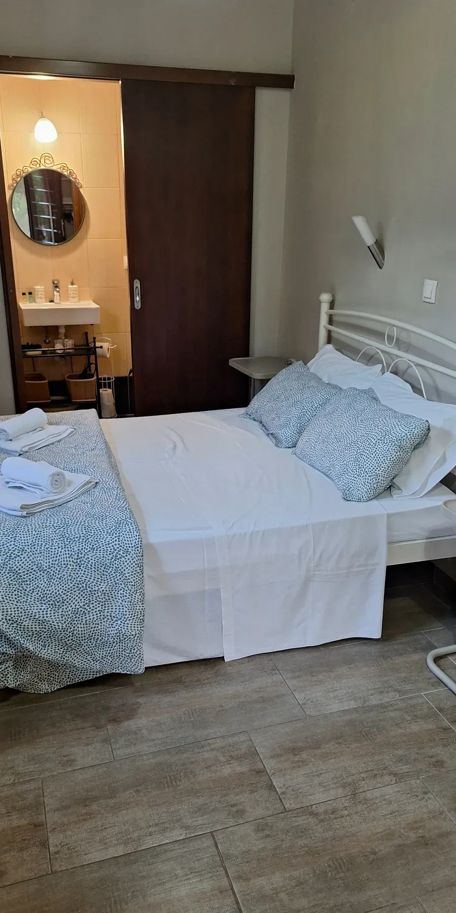 Sleeping area in Apartment 11 at Antzela Apartments