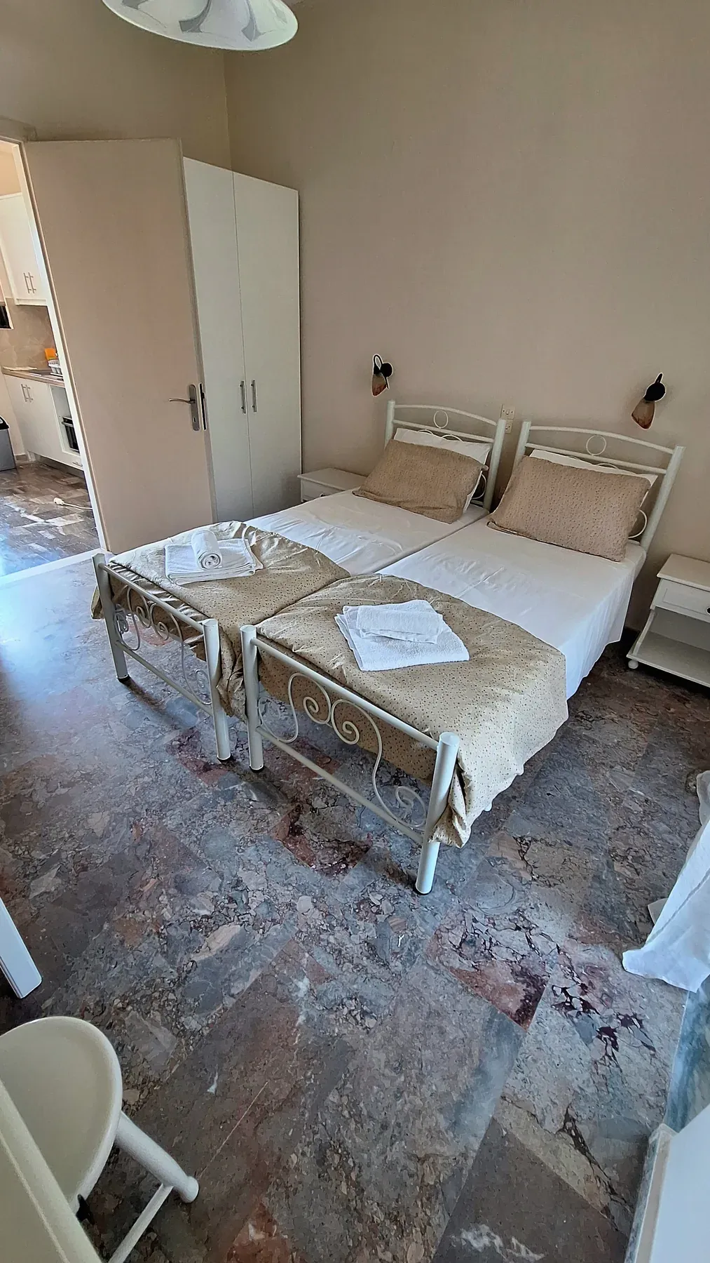 Sleeping area in Apartment 3 at Antzela Apartments