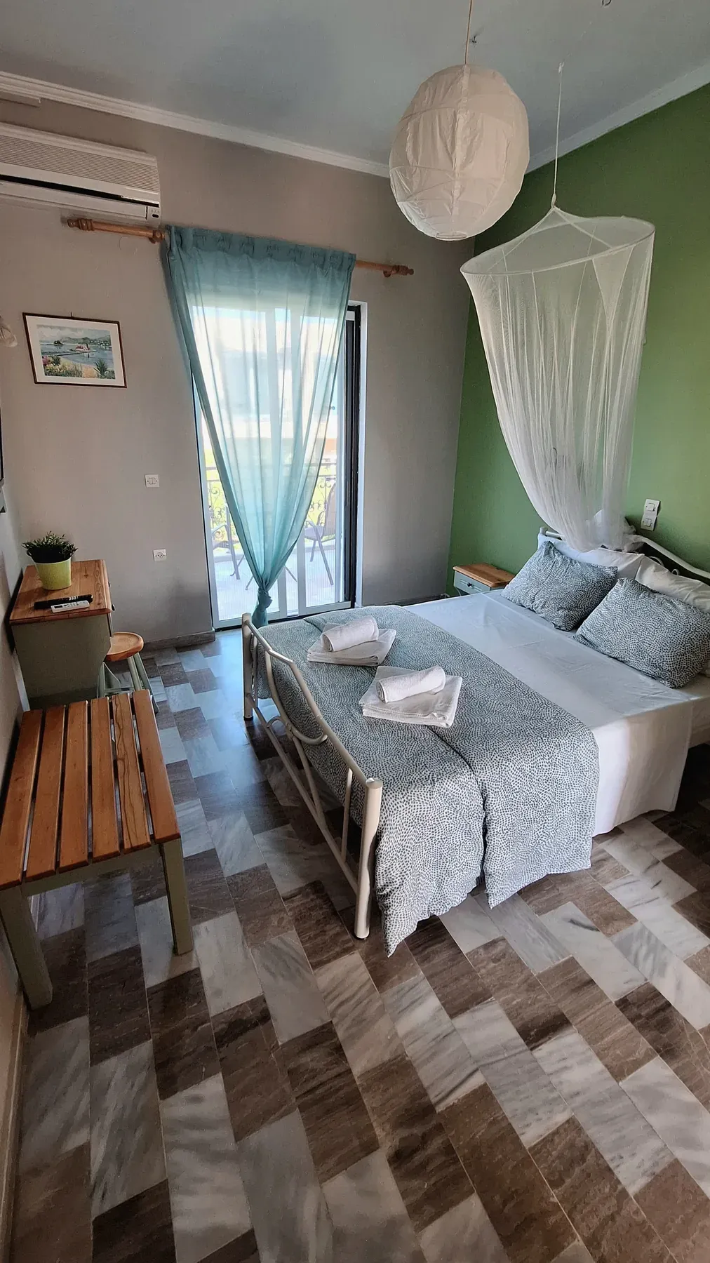 Main room in Apartment 6 at Antzela Apartments