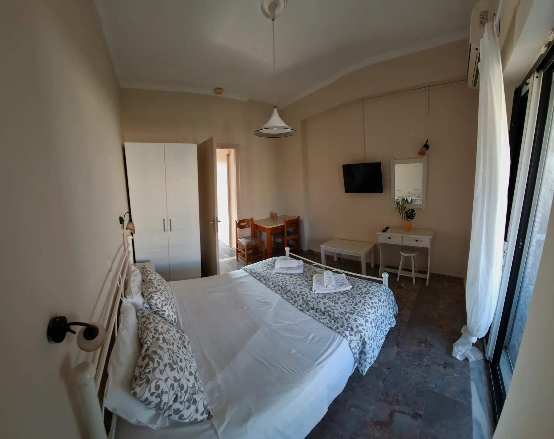 Main room in Apartment 9 at Antzela Apartments