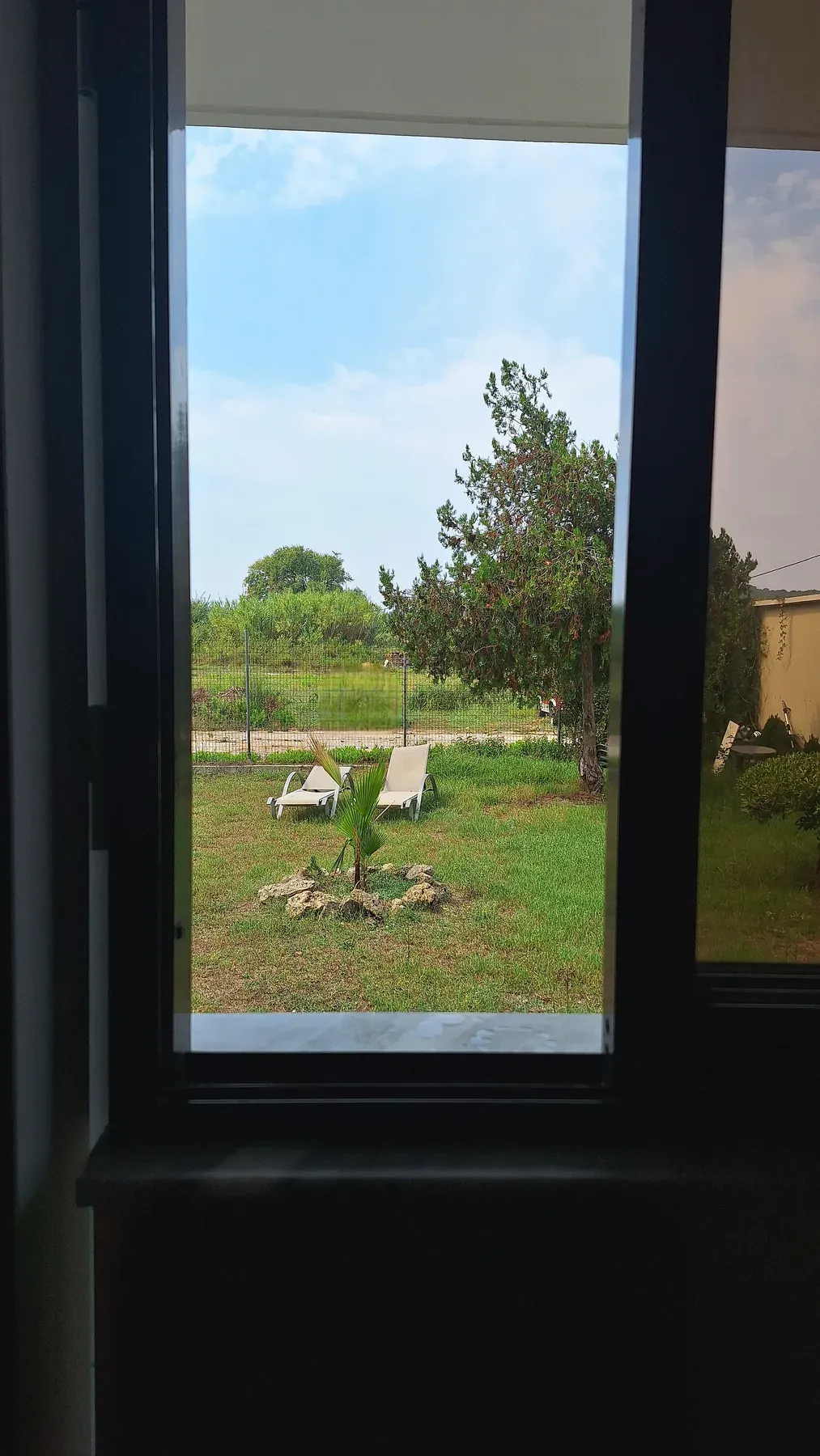 View towards the garden in Apartment 2 at Antzela Apartments