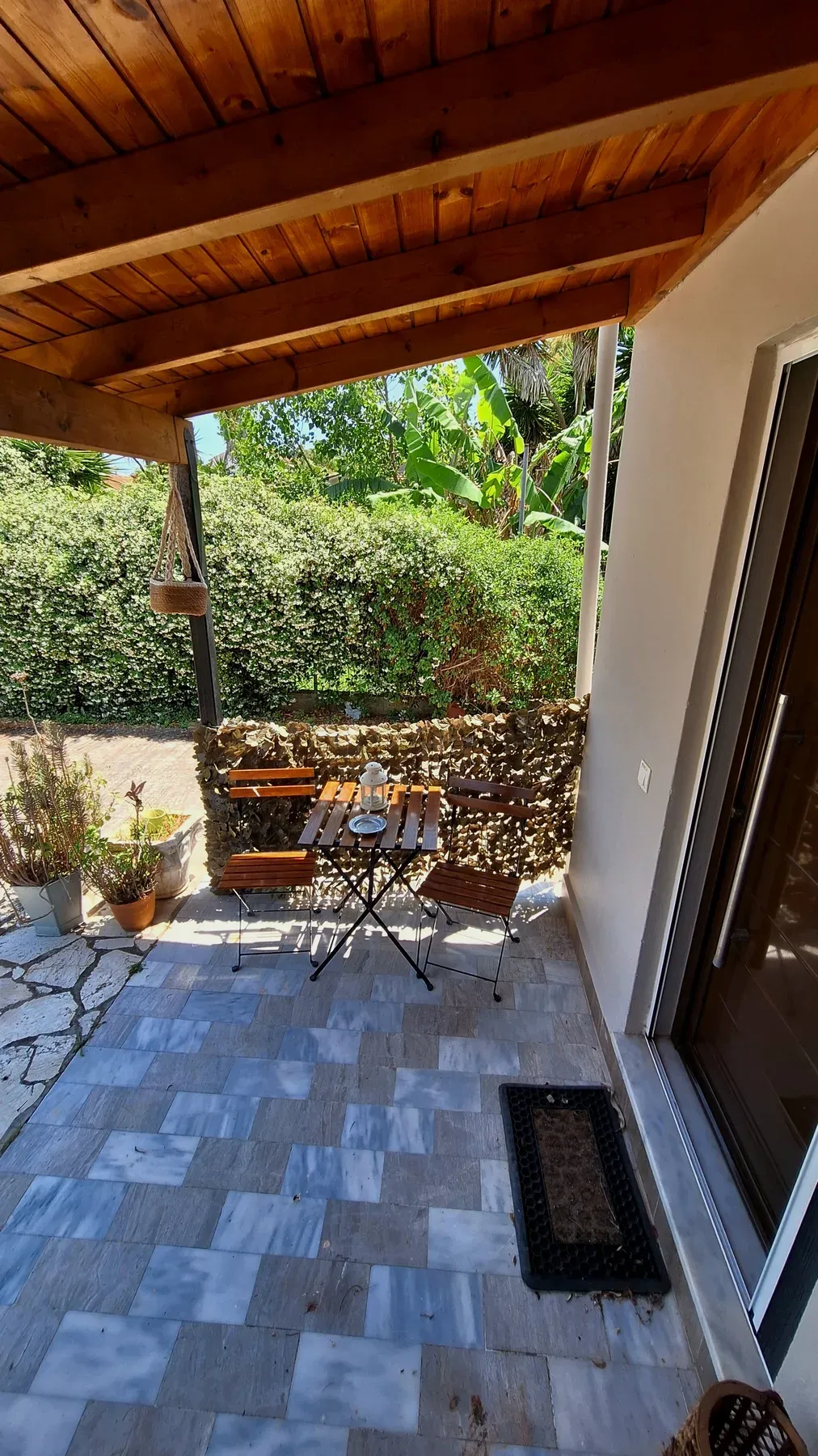 Furnished patio in Apartment 11 at Antzela Apartments