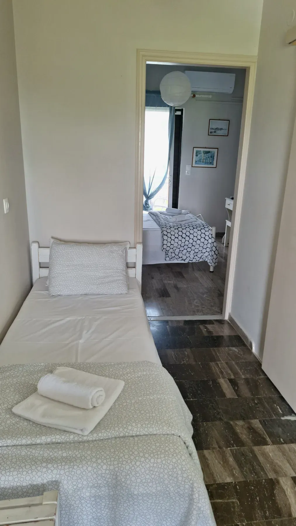 Single-bed area in Apartment 10 at Antzela Apartments